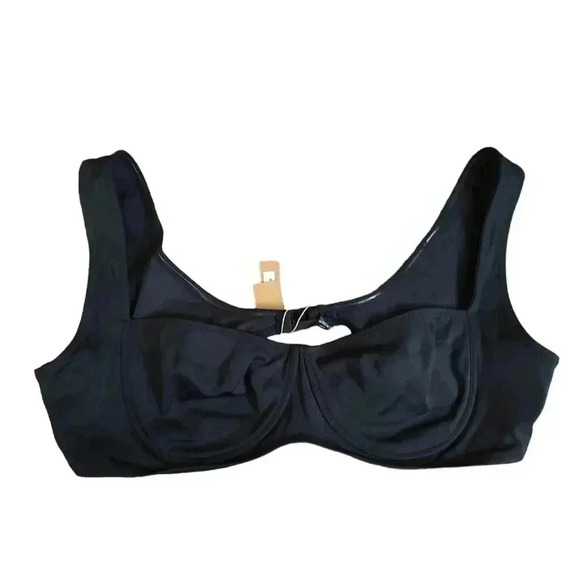 NWT SKIMS Shaping Swim Unlined Underwire Bikini Top Onyx 4X - Picture 1 of 3